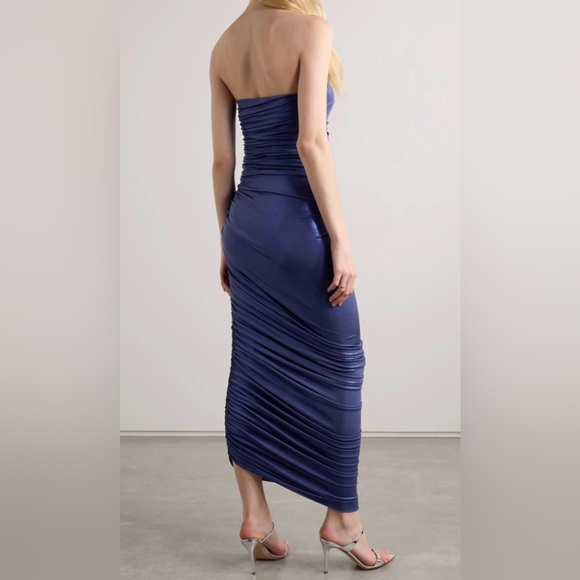Norma Kamali Strapless Diana Gown in Military Blue size Large New $265 - Picture 3 of 16